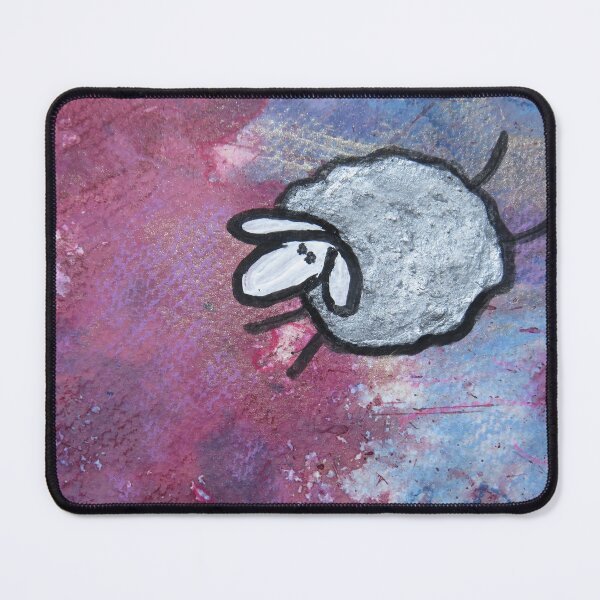 Item preview, UnFolding the Ewe-niverse #38 mixed media and ink painting of sheep designed and sold by ChillonLeachArt.