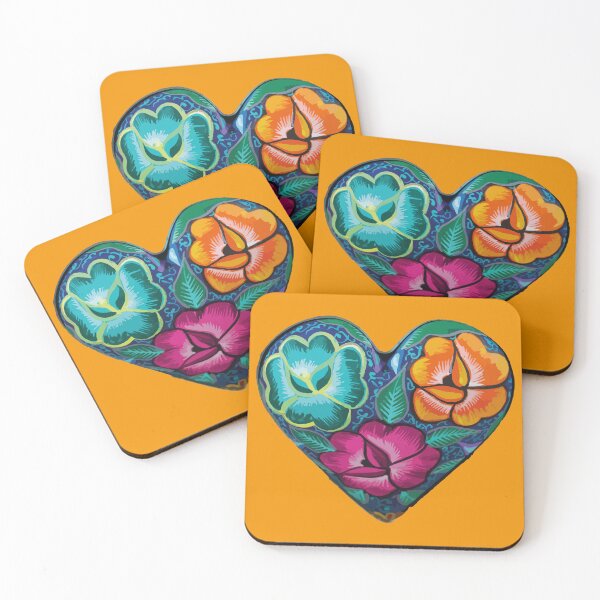 Item preview, Mexican embroidery heart tehuana flowers colorful Mexican market designed and sold by T-Mex.