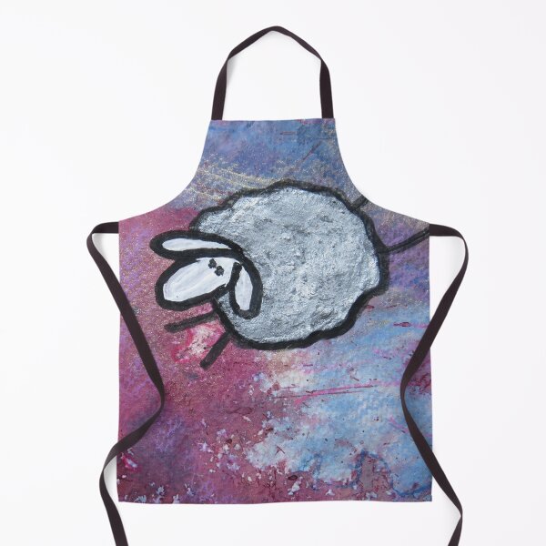 Item preview, UnFolding the Ewe-niverse #38 mixed media and ink painting of sheep designed and sold by ChillonLeachArt.