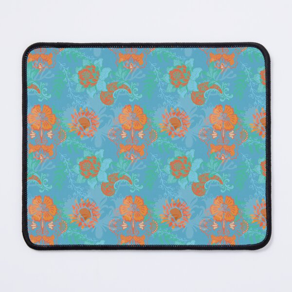 Item preview, Turquoise and Orange Repeating Exotic Pattern designed and sold by BaerDesign.