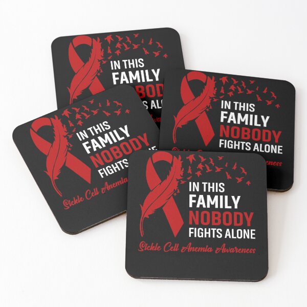 Item preview, In This Family Nobody Fights Alone Sickle Cell Anemia Awareness Feather Ribbon designed and sold by frechettee.