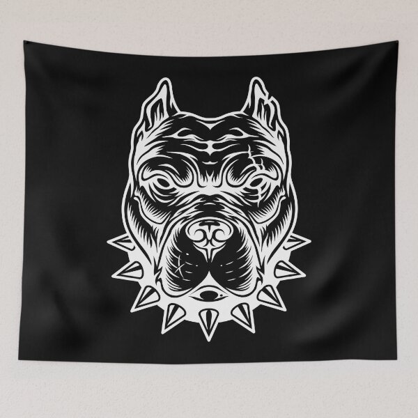 Item preview, Pitbull Angry Head Art Design Draw Street Art designed and sold by BK-Fishing.