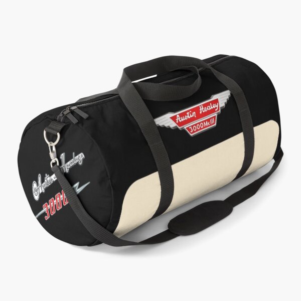 "Austin Healey 3000 MkIII Black with Ivory White " Duffle Bag for