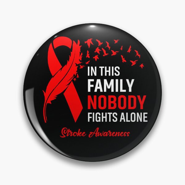 Item preview, In This Family Nobody Fights Alone Stroke Awareness Feather Ribbon designed and sold by frechettee.