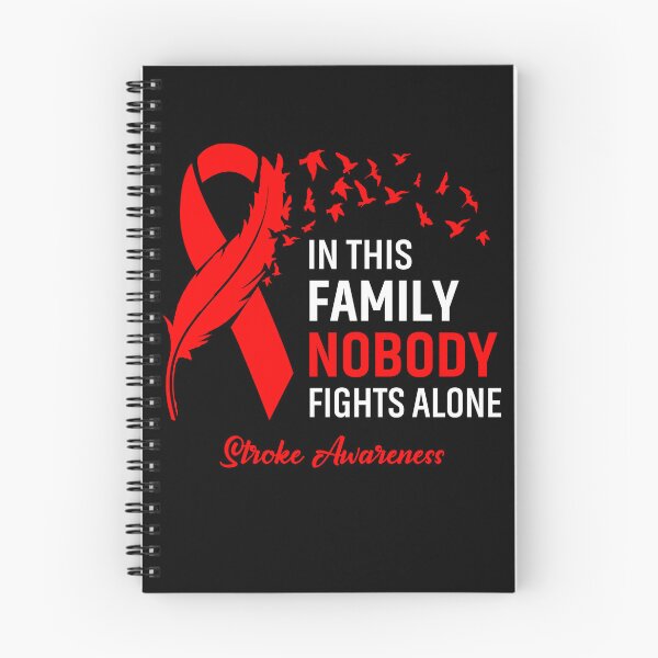 Item preview, In This Family Nobody Fights Alone Stroke Awareness Feather Ribbon designed and sold by frechettee.