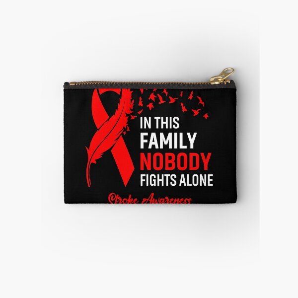 Item preview, In This Family Nobody Fights Alone Stroke Awareness Feather Ribbon designed and sold by frechettee.