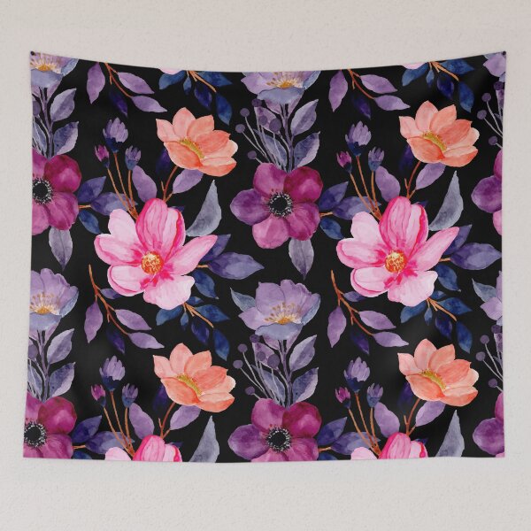 Item preview, Floral pink and purple blooms designed and sold by FGCART.