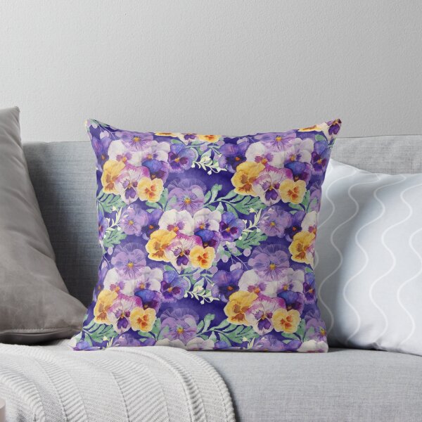 Item preview, Deep Purple and Yellow Watercolor Pansy Pattern designed and sold by BaerDesign.