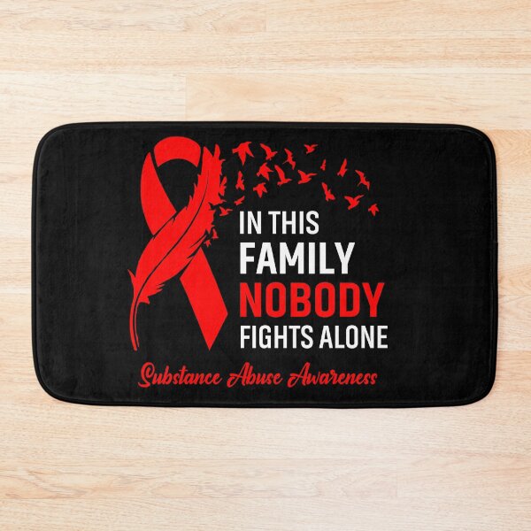 Item preview, In This Family Nobody Fights Alone Substance Abuse Awareness Feather Ribbon designed and sold by frechettee.