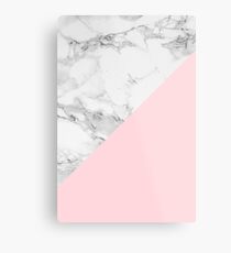Marmor + rosa Pastellfarbe. Klassische Geometrie. Metallbild
