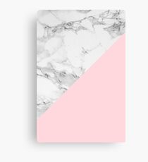 Marmor + rosa Pastellfarbe. Klassische Geometrie. Leinwanddruck