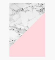 Marmor + rosa Pastellfarbe. Klassische Geometrie. Fotodruck