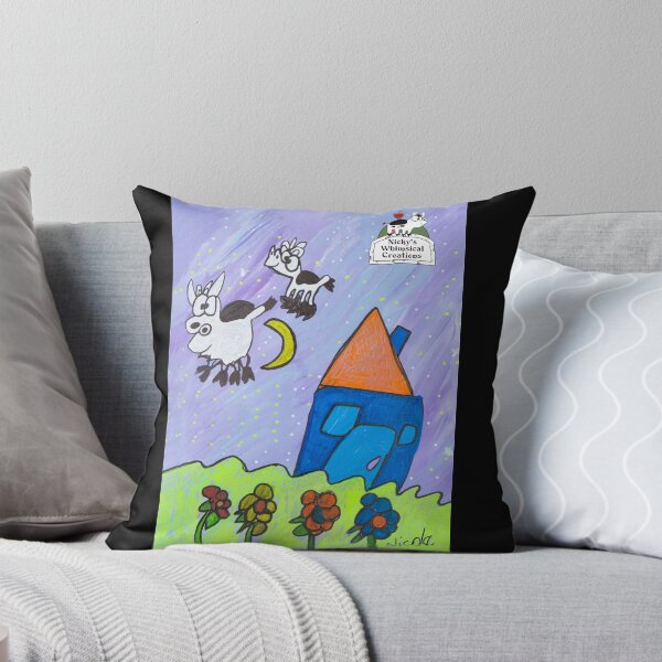 Item preview, Silly Cows Flying in the Moonlight + logo designed and sold by NickysWhimsical.