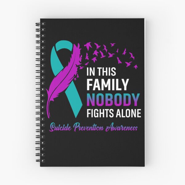 Item preview, In This Family Nobody Fights Alone Suicide Prevention Awareness Feather Ribbon designed and sold by frechettee.