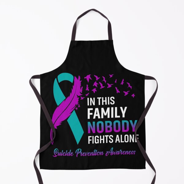Item preview, In This Family Nobody Fights Alone Suicide Prevention Awareness Feather Ribbon designed and sold by frechettee.