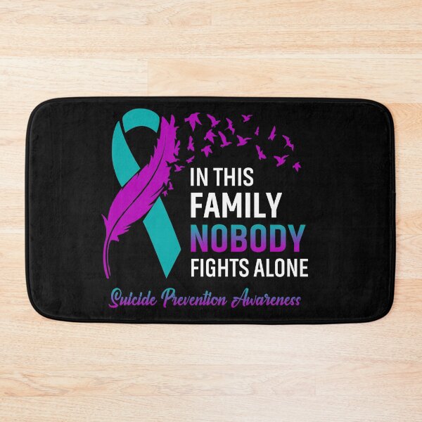 Item preview, In This Family Nobody Fights Alone Suicide Prevention Awareness Feather Ribbon designed and sold by frechettee.