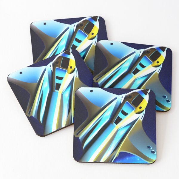 Item preview, SIMPLE COMIC STYLE YELLOW AND BLUE SPACESHIP designed and sold by sailorsam1805.