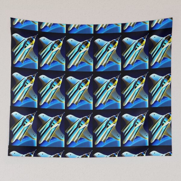 Item preview, SIMPLE COMIC STYLE YELLOW AND BLUE SPACESHIP designed and sold by sailorsam1805.