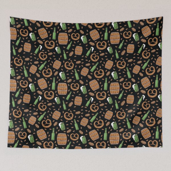 Item preview, Pretzels and Beer Oktoberfest Pattern (Black) designed and sold by Geo De la Cruz.