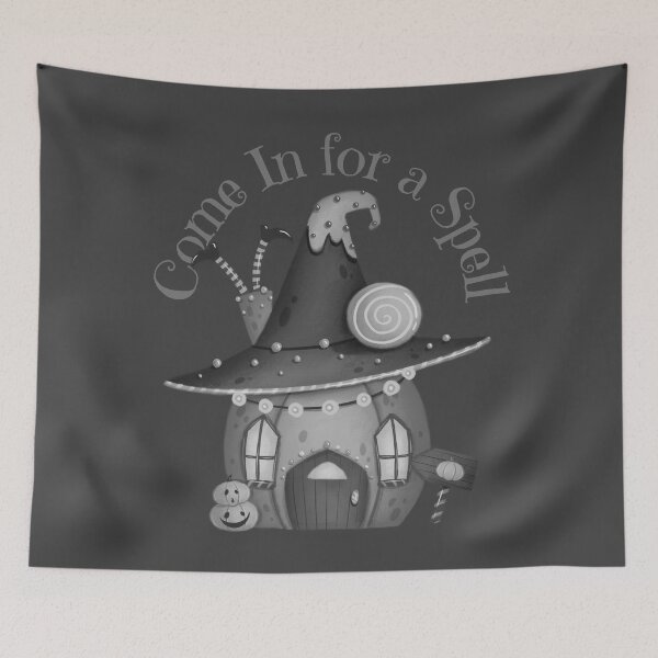 Item preview, Come In for a Spell on Halloween - Grayscale  Version designed and sold by st0n0ga.
