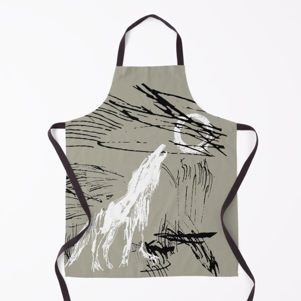 Item preview, White wolf howling at the Moon designed and sold by InkandWillow.