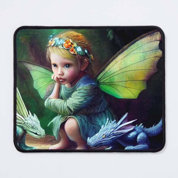 Item preview, Faerie Child Befriending Baby Dragons designed and sold by fairytailsaiart.