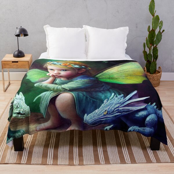 Item preview, Faerie Child Befriending Baby Dragons designed and sold by fairytailsaiart.