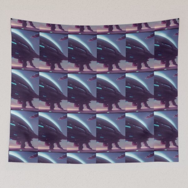 Item preview,  COMIC STYLE PURPLE AND BLUE SPACESHIP designed and sold by sailorsam1805.