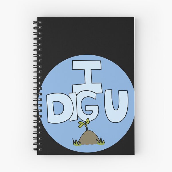 Item preview, I DIG U illustrated funny dirt lover badge designed and sold by AngelDawnDesign.