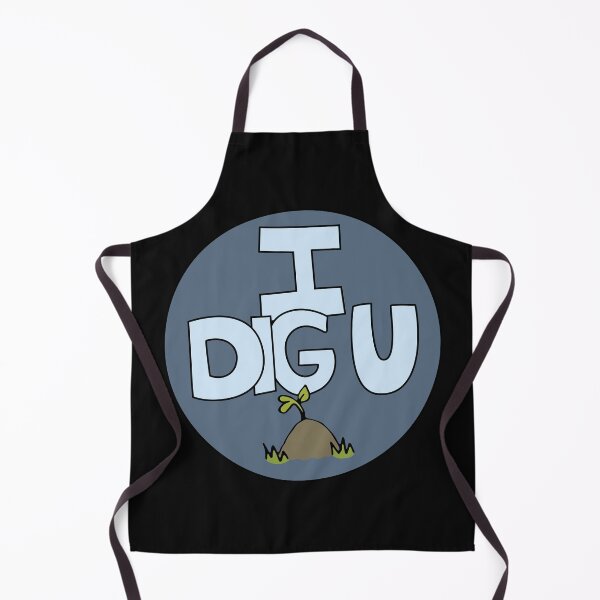 Item preview, I DIG U illustrated funny dirt lover badge designed and sold by AngelDawnDesign.