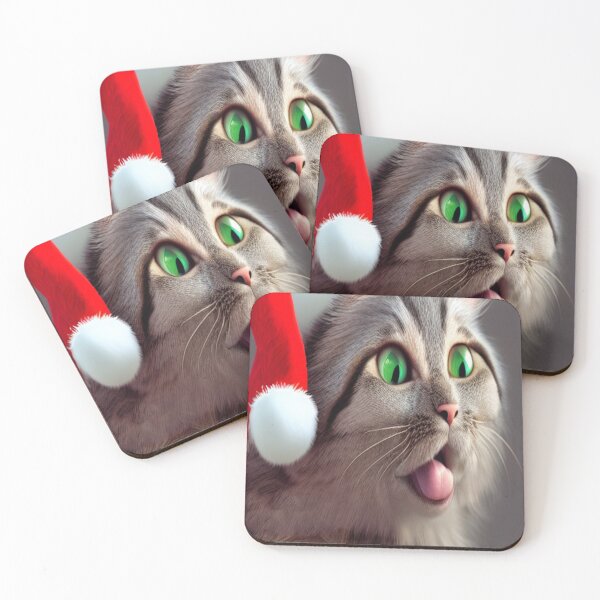 Item preview, Green Eyed Cute Christmas Meow Cat designed and sold by aventi24.