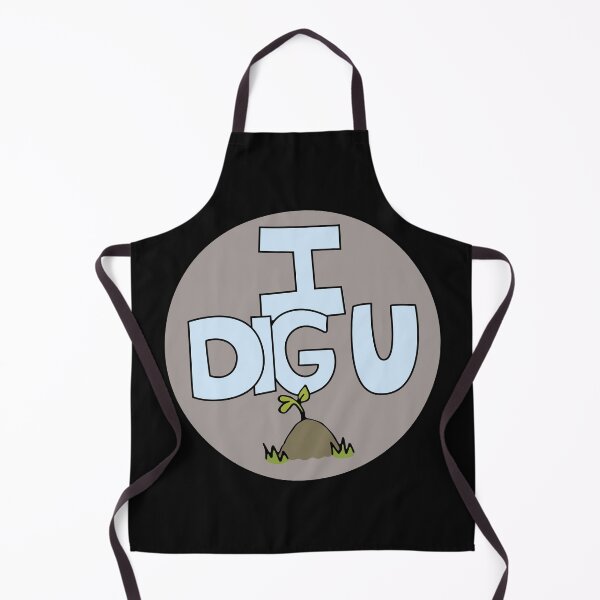 Item preview, I DIG U illustrated funny dirt lover badge designed and sold by AngelDawnDesign.