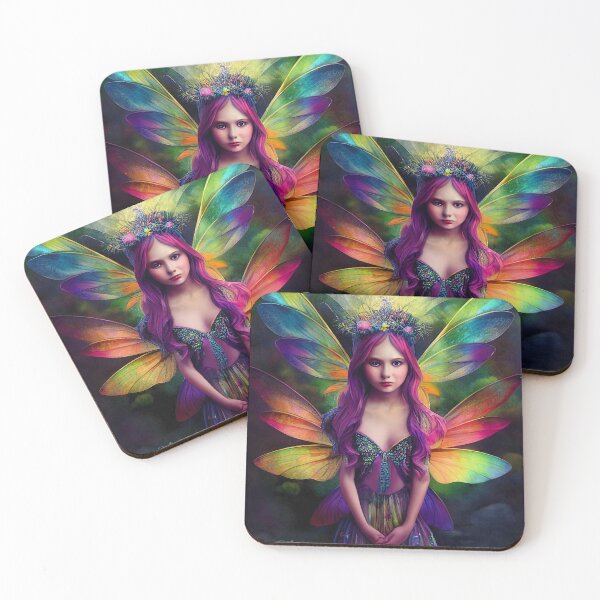 Item preview, Faerie With Rainbow Wings designed and sold by fairytailsaiart.