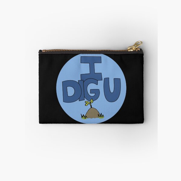 Item preview, I DIG U illustrated funny dirt lover badge designed and sold by AngelDawnDesign.