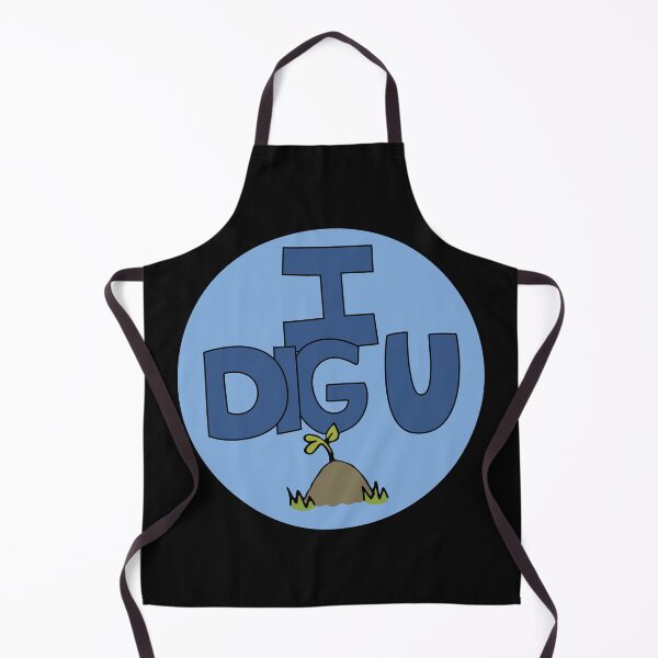Item preview, I DIG U illustrated funny dirt lover badge designed and sold by AngelDawnDesign.