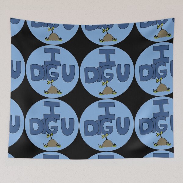 Item preview, I DIG U illustrated funny dirt lover badge designed and sold by AngelDawnDesign.