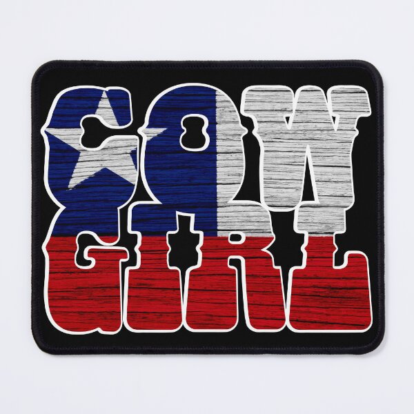 Item preview, Western Cowgirl With Texas Flag Design Retro Print designed and sold by handsoftime2020.