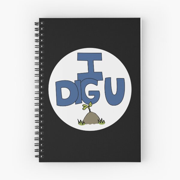 Item preview, I DIG U illustrated funny dirt lover badge designed and sold by AngelDawnDesign.