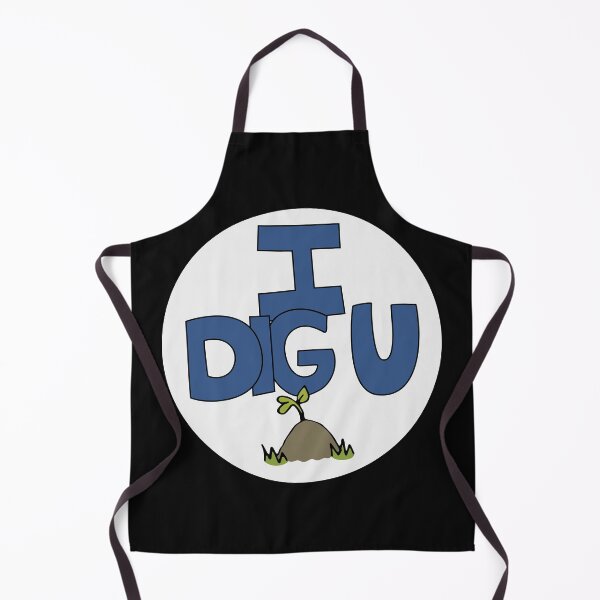 Item preview, I DIG U illustrated funny dirt lover badge designed and sold by AngelDawnDesign.