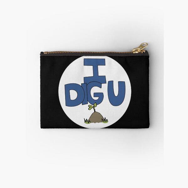 Item preview, I DIG U illustrated funny dirt lover badge designed and sold by AngelDawnDesign.