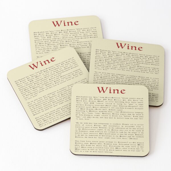 Wine Coaster with Etymology - Etymonline Online Etymology Dictionary Coasters (Set of 4)