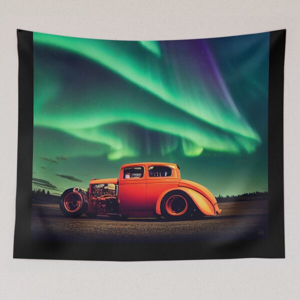 Item preview, Hot Rod under Aurora, a perfect gift for all American Hot Rod fans #1 designed and sold by RodZnRoll.