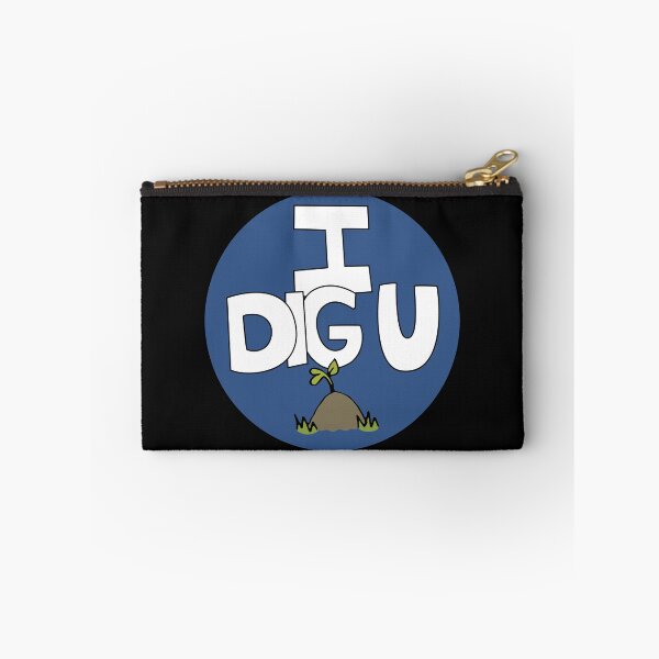 Item preview, I DIG U illustrated funny dirt lover badge designed and sold by AngelDawnDesign.