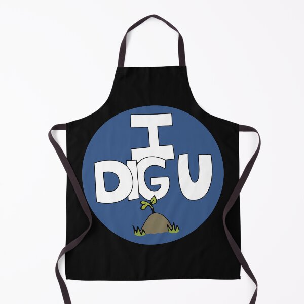 Item preview, I DIG U illustrated funny dirt lover badge designed and sold by AngelDawnDesign.