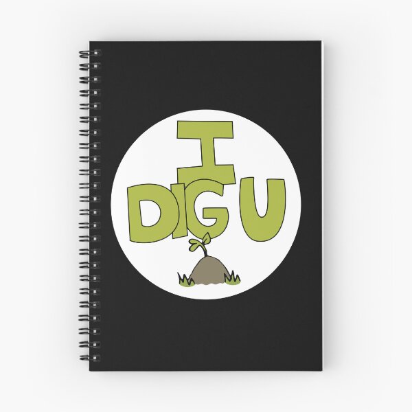 Item preview, I DIG U illustrated funny dirt lover badge designed and sold by AngelDawnDesign.