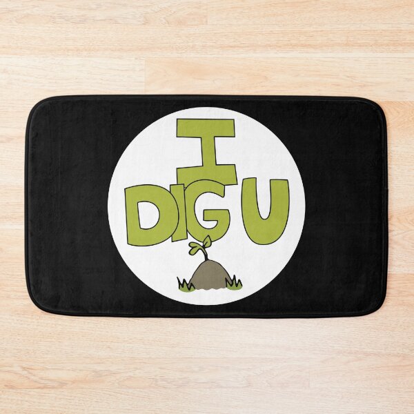 Item preview, I DIG U illustrated funny dirt lover badge designed and sold by AngelDawnDesign.
