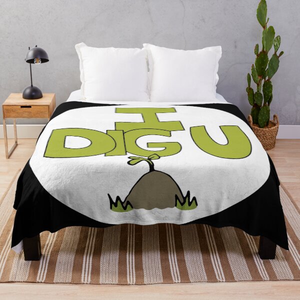 Item preview, I DIG U illustrated funny dirt lover badge designed and sold by AngelDawnDesign.