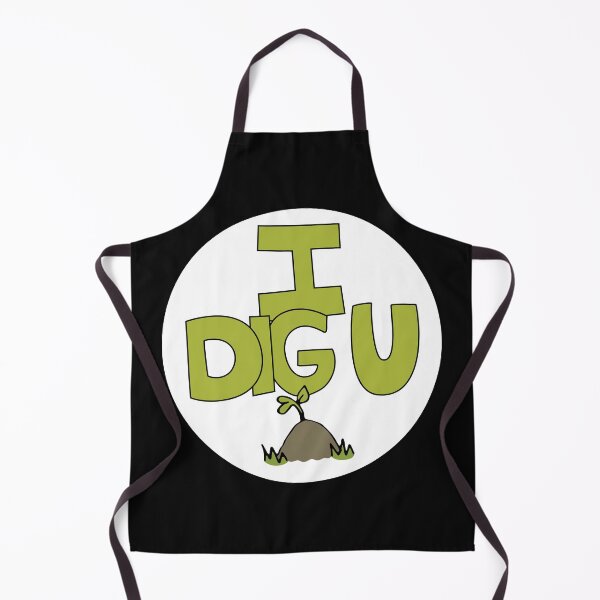 Item preview, I DIG U illustrated funny dirt lover badge designed and sold by AngelDawnDesign.