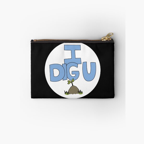 Item preview, I DIG U illustrated funny dirt lover badge designed and sold by AngelDawnDesign.