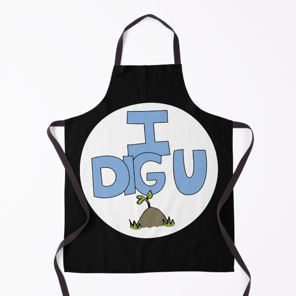 Item preview, I DIG U illustrated funny dirt lover badge designed and sold by AngelDawnDesign.
